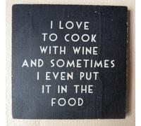 New Coaster I Love to Cook With Wine by East of India