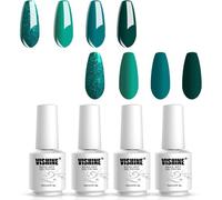 New Collection Set Of Teal Green Glitter 15ml Nail Polish Gel Semi-Permanent Nail Gel Manicure Nail Polish Long Lasting Uv Led Set