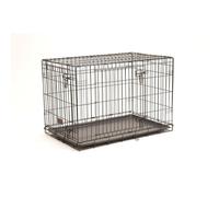 NEW CONCEPT INT-Cage d'éducation noire pour chien et chiot à 2 portes - 91 x 58 x 63 cm