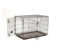 NEW CONCEPT INT-Cage d'éducation noire pour chien et chiot avec 2 portes -121 x 76 x 81 cm