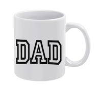 New Dad-1 Tasse à café en céramique blanche de 325 ml, tasse à thé imprimée double face avec poignée ergonomique en C, fond épais en porcelaine pour la maison, le bureau, la cuisine, cadeau fantaisie