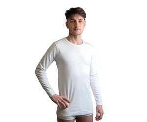 New Day intimo eccezionale Fabriqué en Italie - 3 Maillots Intime pour Homme Maillot de Corps à manches longues en coton d'hiver chaud, Col rond/blanc, XXL