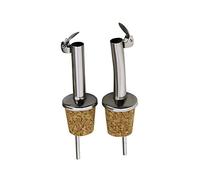 New Day Solutions NDS Lot de 2 becs verseurs en acier inoxydable et liège pour huile d'olive avec couvercle rabattable à charnière Idéal pour le vin, l'alcool, le café, le sirop et le vinaigre