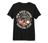 New Doxie Parent Survival Club Humour Teckel T-Shirt Haut de Gamme