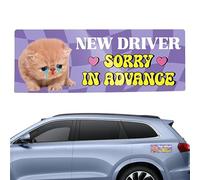 New Driver Magnet pour voiture | Réutilisable Magnetic New Driver Decal - Autocollants pour Cars Funny Animal Design - For Automotive Bumpe Features A Simple Graphic Text Design That Reduces Closr