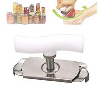 New Effortless Arthritis Jar Opener, Jar Opener for Weak Hands, 2024 Upgraded Easy Open Adjustable Grip Jar Opener, Stainless Steel Can Opener Bottle Tin Cap for Seniors Easy Open Lid Opener (White)