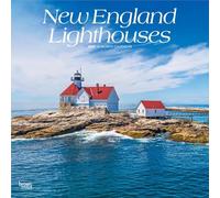 New England Lighthouses | 2027 12 x 24 Inch (Hanging) Monthly Square Wall Calendar | Plastic-Free | BrownTrout | USA United States of America East Coast Scenic Nature