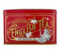 New English Teas Boîte à thé vintage victorienne avec 40 sachets de thé English Breakfast Rouge