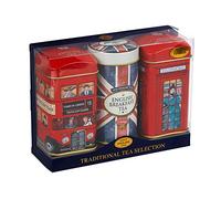 New English Teas : Coffret Cadeau d’Héritage Britannique Union Jack : 3 x Mini-Boîtes à thé avec 28 sachets de thé anglais noir (Moyen)