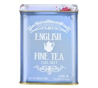 New English Teas Earl Grey Leaf Thé Noir Indien à l'Huile de Bergamote dans Boîte en Métal à Décor Floral, 125 g