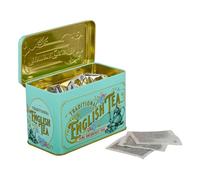 New English Teas | Thé Noir English Breakfast - 40 Filtres (80 Grammes) | Thé Noir Ceylan Traditionnel Boîte Cadeau Métal Décoré