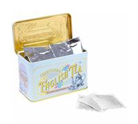 New English Teas | Thé Noir English Breakfast Décaféiné - 40 Filtres (80 Grammes) | Thé Noir Ceylan Décaféiné en Pot Cadeau Métal Décoré