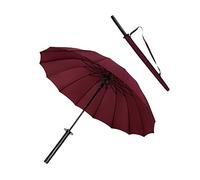 New Épée De Samouraï Poignée Parapluie Ninja Katana Japonais Umbrella 16 Os Sun Et Parapluie Pluie Coupe-Vent Imperméable for Hommes Femmes (Color : Wine Red)