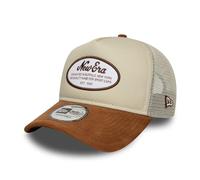 New Era 9Forty A-Frame Trucker Cap Patch Suede Beige Marron