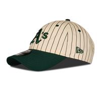 Casquette New Era Pinstripe 9TWENTY Athletics blanc crème vert foncé