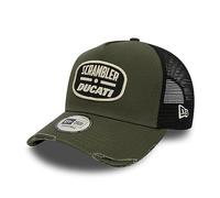 New Era A-Frame Trucker Cap Distressed Scrambler Ducati Oliv