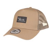 New Era Adjustable A-Frame Trucker Cap - Brand Patch Beige