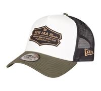 New Era Adjustable Trucker Cap - Retro 5-Panel Blanc/Olive