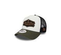 New Era Adjustable Trucker Cap - Retro 5-Panel Blanc/Olive