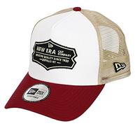 New Era Adjustable Trucker Cap - Retro 5-Panel Blanc/Rouge
