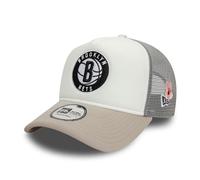 New Era Brooklyn Nets Casquette NBA Basket-Ball Casquette de Camionneur Maille Logo de l'équipe Snapback Blanc Beige