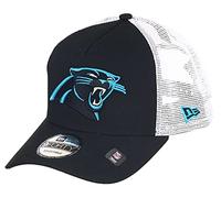 New Era Carolina Panthers NFL White Mesh Trucker 9Forty A-Frame Trucker Cap - One-Size