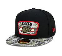 New Era Casquette 59Fifty Kansas City ChiefsEra Homme - Visiere Plate de Baseball Fitted Ferme a l’Arriere, avec Automne Ete Printemps Hiver Printemps-ete - 7 1/8 (56,8 cm) Noir