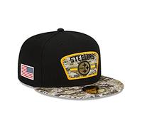 New Era Casquette 59Fifty Pittsburgh SteelersEra Homme - Visiere Plate de Baseball Fitted Ferme a l’Arriere, avec Automne Ete Printemps Hiver Printemps-ete - 7 3/8 (58,7 cm) Noir