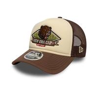 New Era Casquette de baseball 9Forty Trucker Graphic Grizzly Bear pour adulte Beige clair
