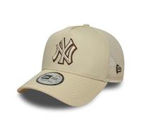 New Era Casquette de baseball 9Forty Trucker Outline MLB New York Yankees pour adulte Beige clair