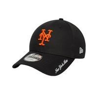 New Era Casquette de baseball 9Forty Visor Script MLB New York Mets pour adulte Noir