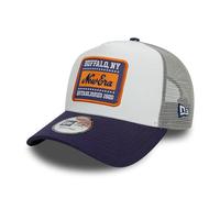 New Era Casquette de Camionneur Chapeau réglable Snapback Maille visière incurvée écusson été Blanc Bleu