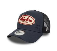 New Era Casquette de Camionneur Oval Canvas Distressed A-Frame Bleu Marine