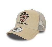 New Era Casquette de Camionneur réglable visière incurvée Maille Chapeau Baseball A-Frame New York Beige