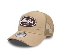New Era Casquette de Camionneure Oval Canvas Distressed A-Frame Beige