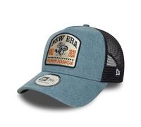 New Era Casquette Denim Patch A-Frame Trucker Bleue