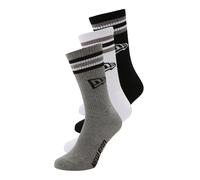 Chaussettes New Era Retro Stripe Crew gris blanc noir (3 paires) - 39-42