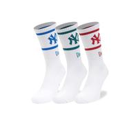 NEW ERA Chaussettes 'MLB CREW SOCKS 3PK NEW YORK YANKEES' blanc, Taille 43-46