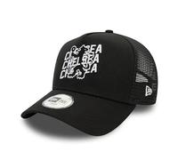 New Era Chelsea FC Word Mark Overlay Lion Crest Black 9FORTY Casquette de baseball réglable, Noir , Taille unique