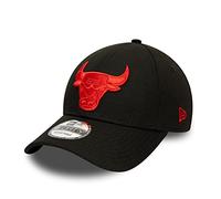 New Era Chicago Bulls NBA Cap Basecap 9Forty verstellbar Basketball Kappe Pop Logo Schwarz - One-Size