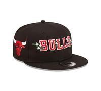 New Era Chicago Bulls NBA Flower Wordmark Black 9Fifty Snapback Cap - M - L