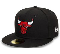 New Era Chicago Bulls Noir Couleur Équipe 59Fifty Fitted Cap Noir Rouge Neuf