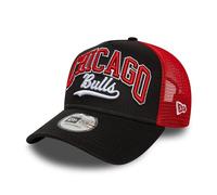 New Era Chicago Bulls Script A-Frame Trucker Cap Noir