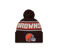 New Era Cleveland Browns NFL 2024 Sideline Sport Knit Marron Bonnet à Pompon