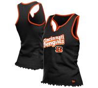 New Era Débardeur noir Cincinnati Bengals avec ourlet cranté et col cranté pour femme