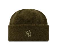 New Era Femme Bonnet Beanie - BORG SHERPA NY Yankees olive