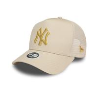 New Era Femme Trucker Cap - Metallic New York Yankees Beige