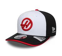 New Era Haas F1 Team - Collection officielle 2026 - Casquette de baseball réglable - Blanc noir et rouge