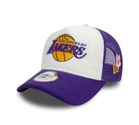 New Era Los Angeles Lakers NBA Casquette de Camionneur réglable Fleur Logo de l'équipe Basket-Ball Chapeau Blanc Violet