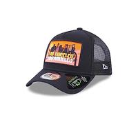 New Era Los Angeles License Plate Navy Black A-Frame Adjustable Trucker Cap - One-Size